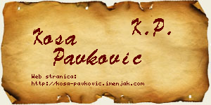 Kosa Pavković vizit kartica